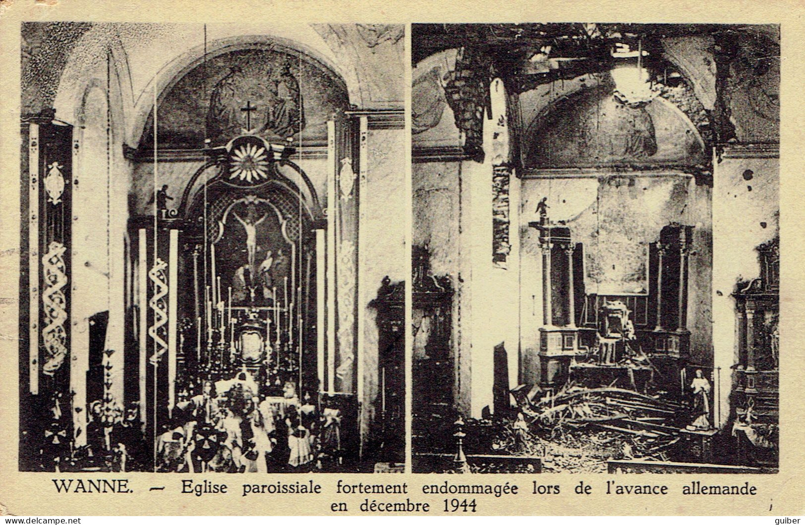 Wanne Eglise Paroissiale Decembre 1944  - Trois-Ponts