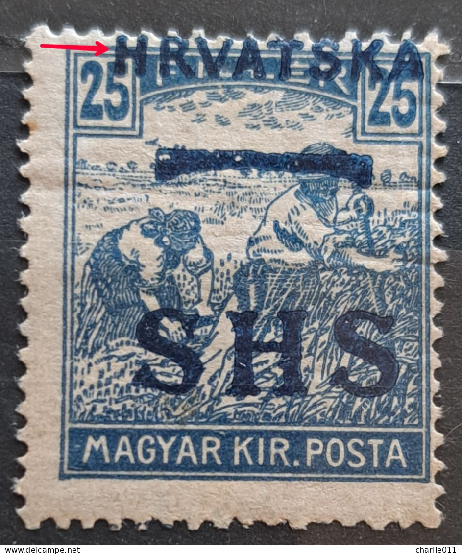 HARVESTERS-25 Fl-OVERPRINT SHS HRVATSKA-ERROR-YUGOSLAVIA - HUNGARY - CROATIA-1918 - Kroatien