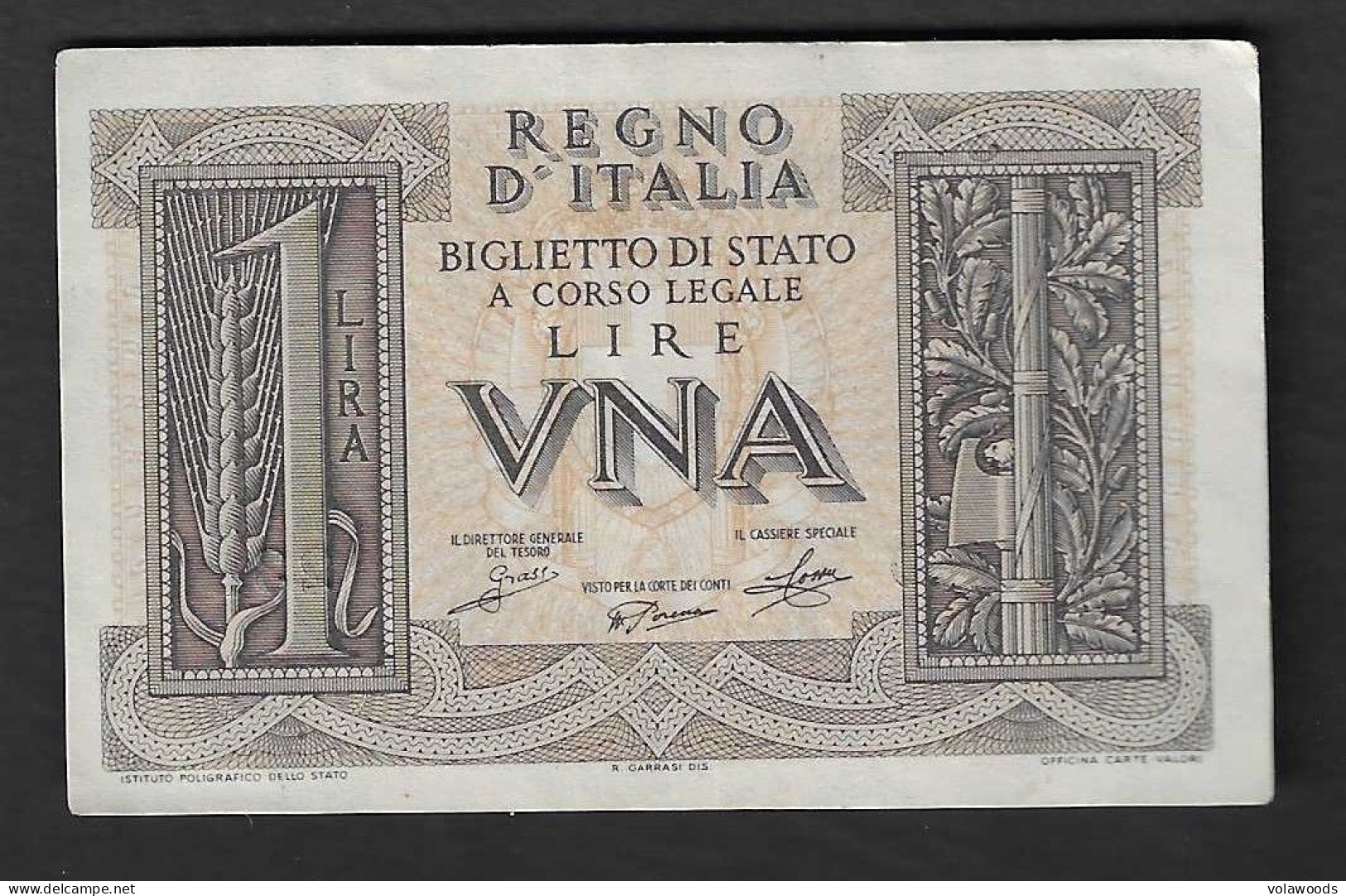 Italia - Banconota Non Circolata FdS AUNC Da 1 Lira "Impero" P-26 - 1939 #17 - Regno D'Italia – 1 Lira