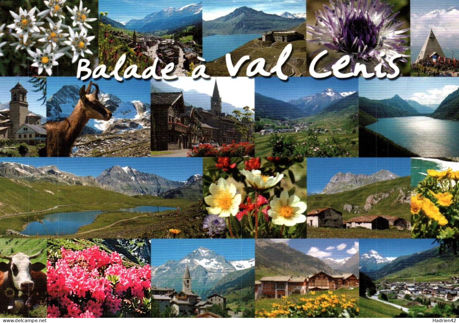 RECTO/VERSO - CPM - VAL CENIS - CARTE D'ENFANT DE CLASSE - LANSLEBOURG - LANSLEVILLARD FLEURS ET ANIMAUX - Val Cenis