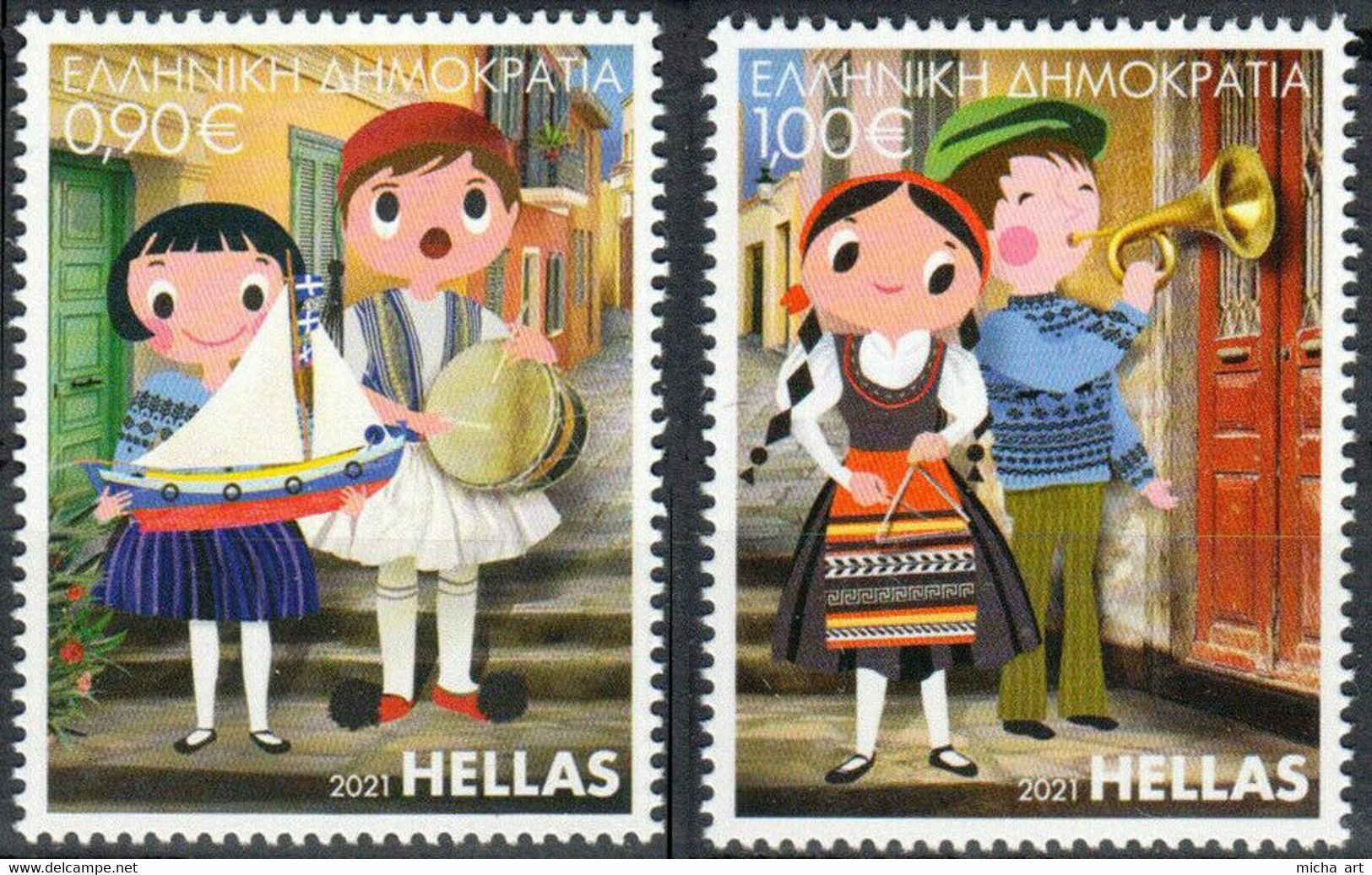 Greece 2021 Christmas Set MNH - Unused Stamps