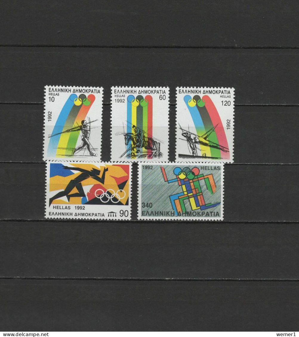 Greece 1992 Olympic Games Barcelona, Equestrian Etc. Set Of 5 MNH - Zomer 1992: Barcelona