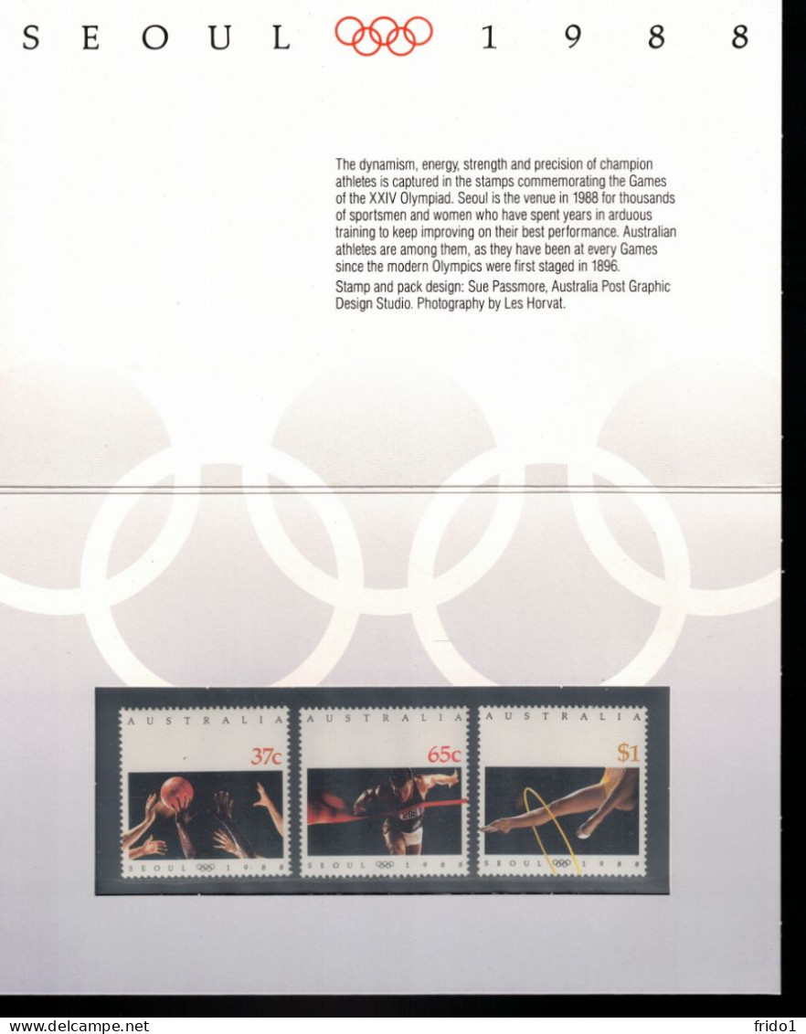 Australia 1988 Olympic Games Seoul Presentation Pack - Presentation Packs