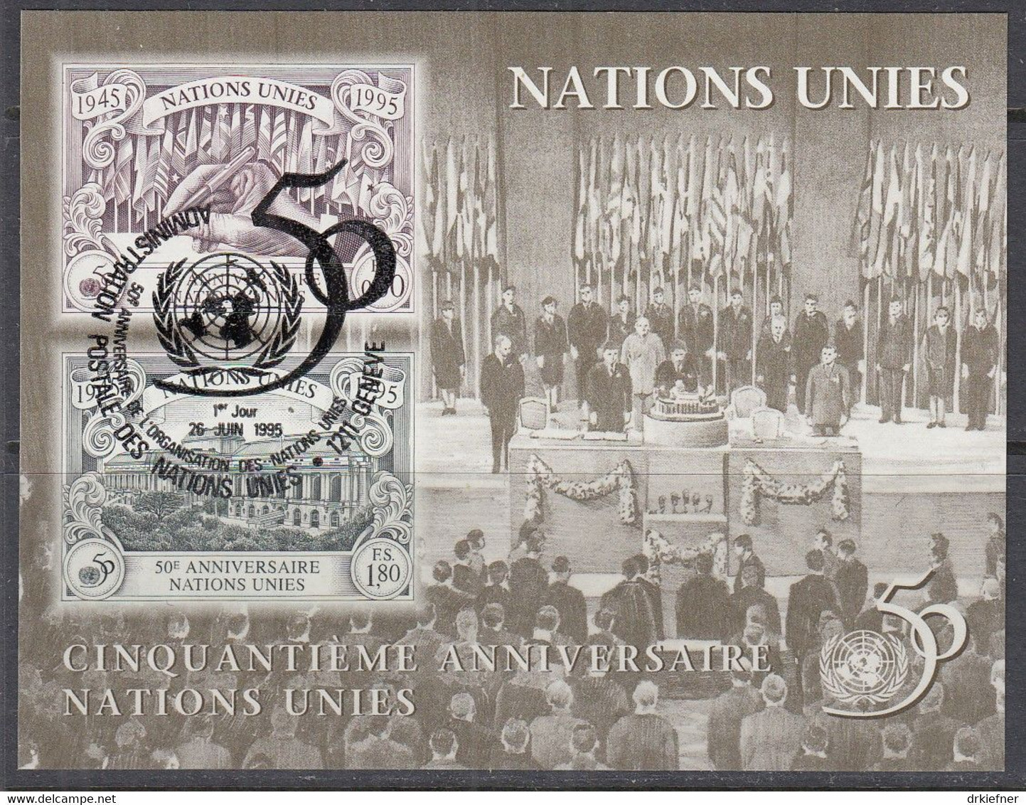 UNO GENF  Block 7, Gestempelt, 50 Jahre Uno, 1995 - Blocks & Sheetlets