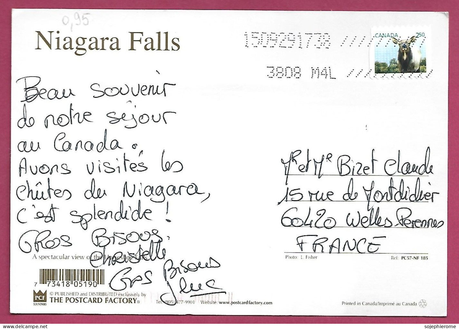 + Niagara Falls (Ontario) 2scans Stamp - Niagara Falls