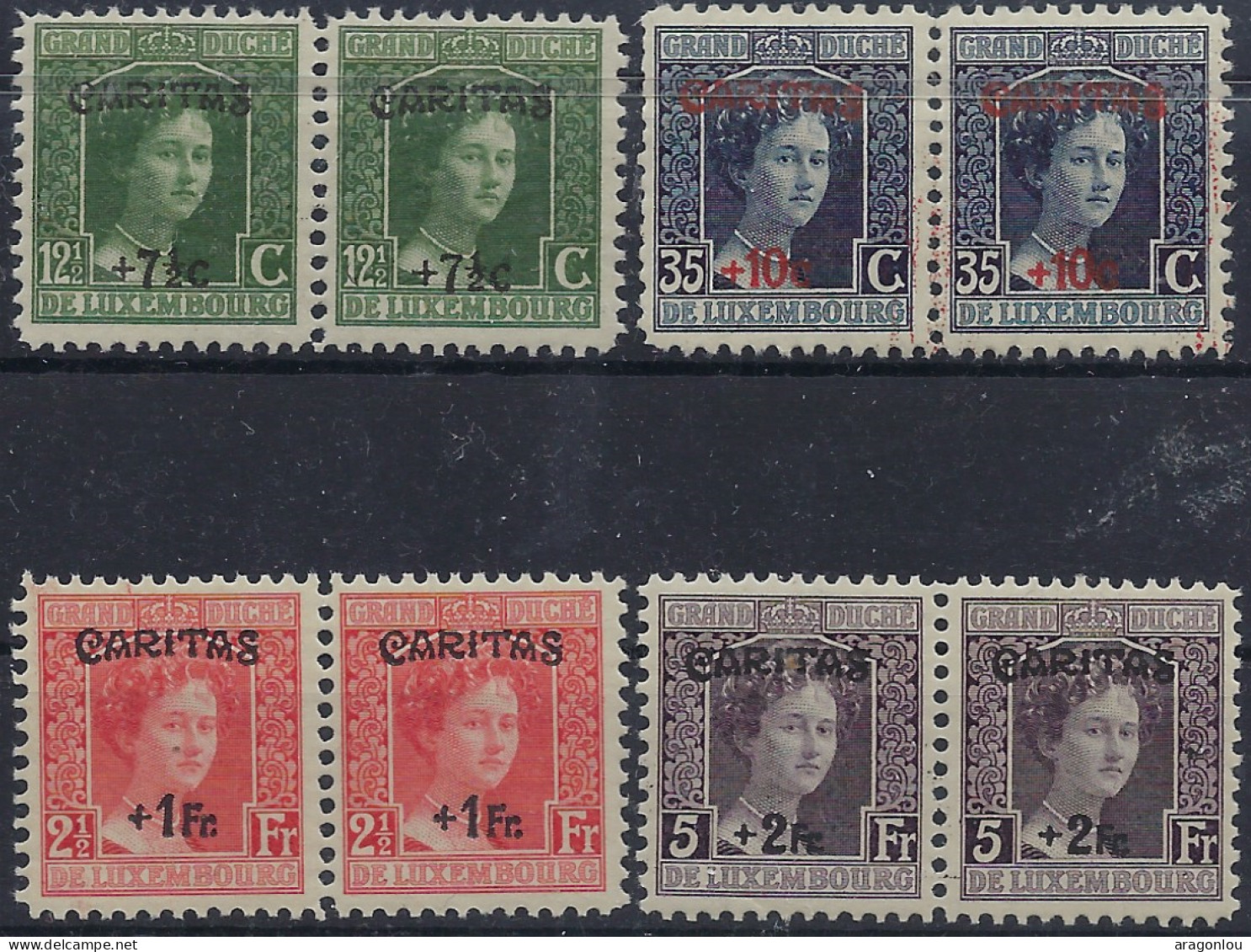 Luxembourg - Luxemburg - Timbres - 1924   Caritas   Adelaide  2 Satz / Paare   MNH** - 1914-24 Maria-Adelaide