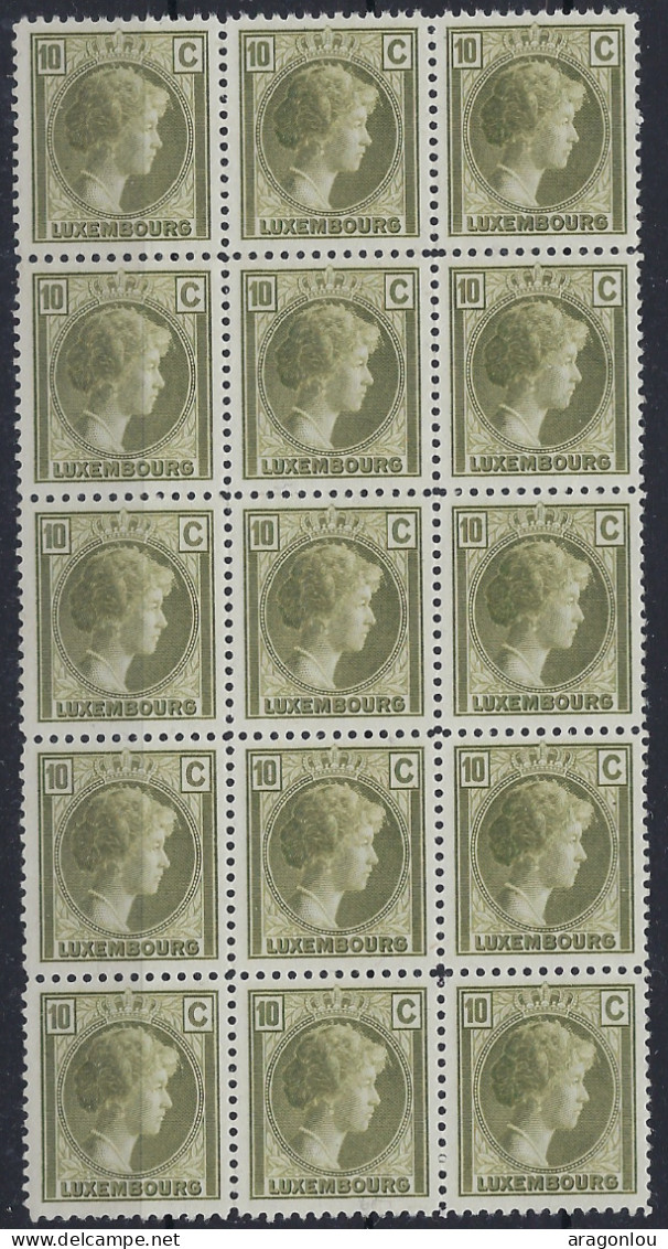 Luxembourg - Luxemburg - Timbres - 1926   Charlotte   Bloc  à 15 X 10c.   MNH** - Blocks & Kleinbögen