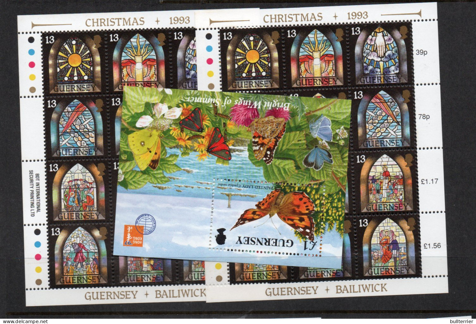 GUERNSEY & ALDERNEY - SELECTION OF SOUVENIR (MINT NEVER HINGED, FACE VALUE IS £28+ - Guernesey