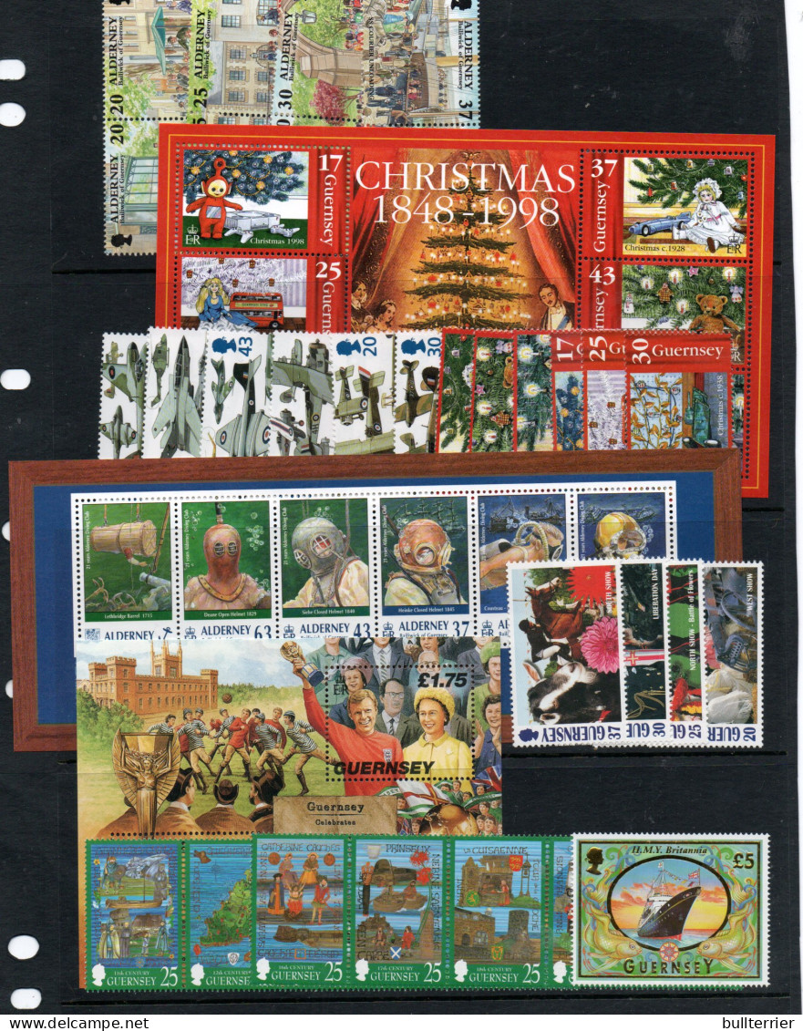 GUERNSEY & ALDERNEY -1998//1999 VARIOUS STAMPS & S/SHEET  MINT NEVER HINGED, FACE VALUE IS £46.15 - Guernsey