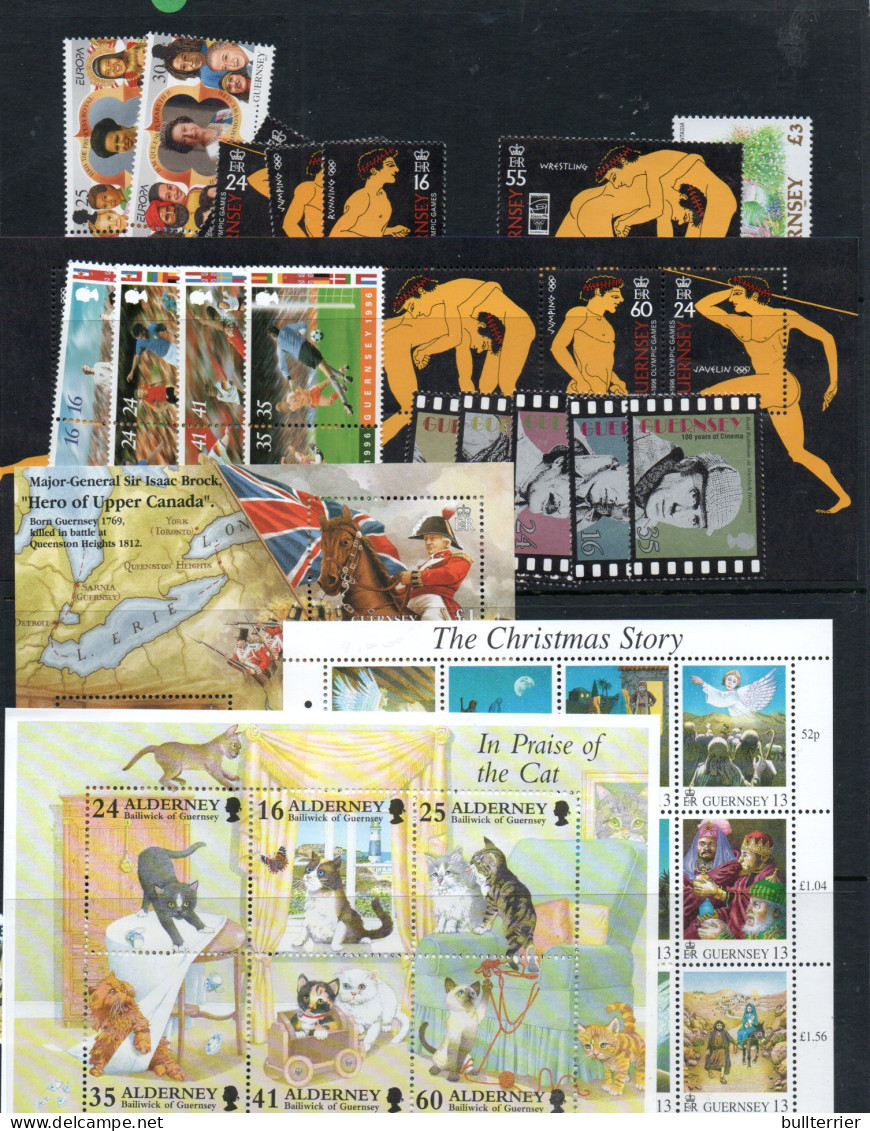 GUERNSEY & ALDERNEY -1996/1997 VARIOUS STAMPS & S/SHEET  MINT NEVER HINGED, FACE VALUE IS £36.09 - Guernsey