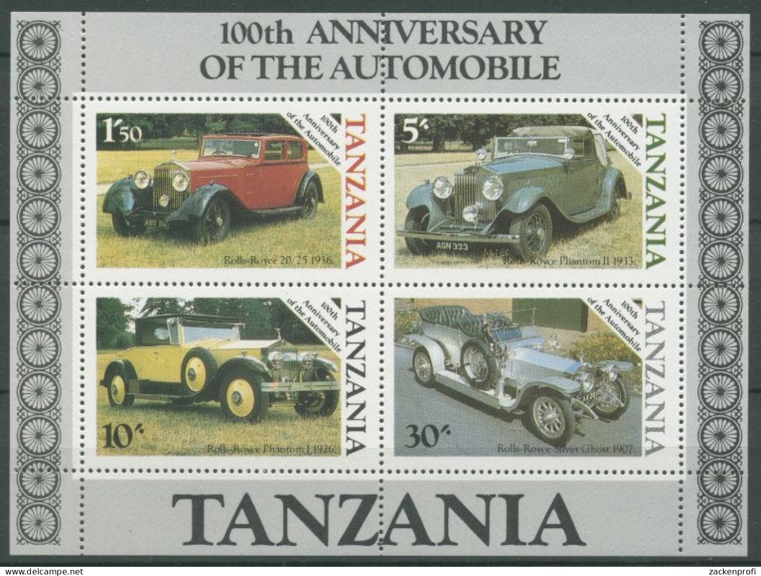 Tansania 1986 Oldtimer Rolls-Royce Block 53 Postfrisch (C27385) - Tanzania (1964-...)