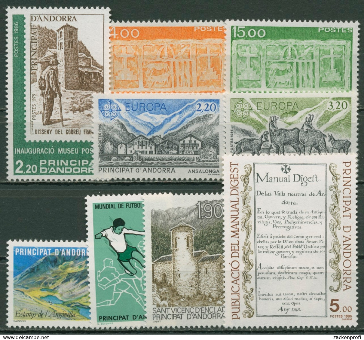 Andorra (frz.) 1986 Jahrgang Postfrisch Komplett Postfrisch - Neufs