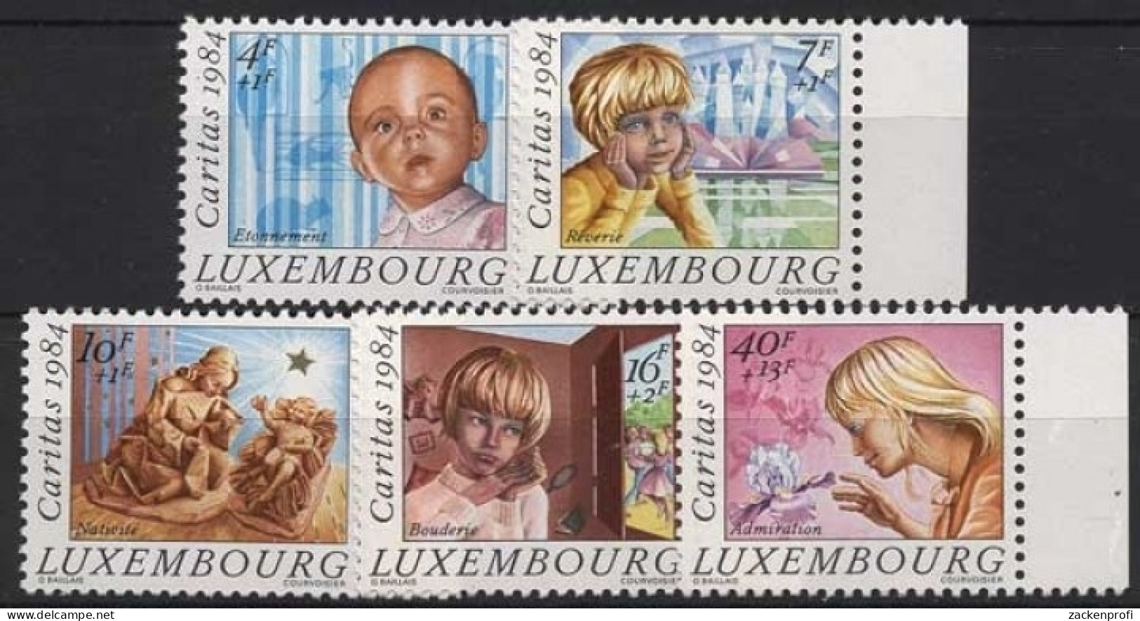 Luxemburg 1984 Caritas Weihnachten Kinderporträts 1112/16 Postfrisch - Unused Stamps