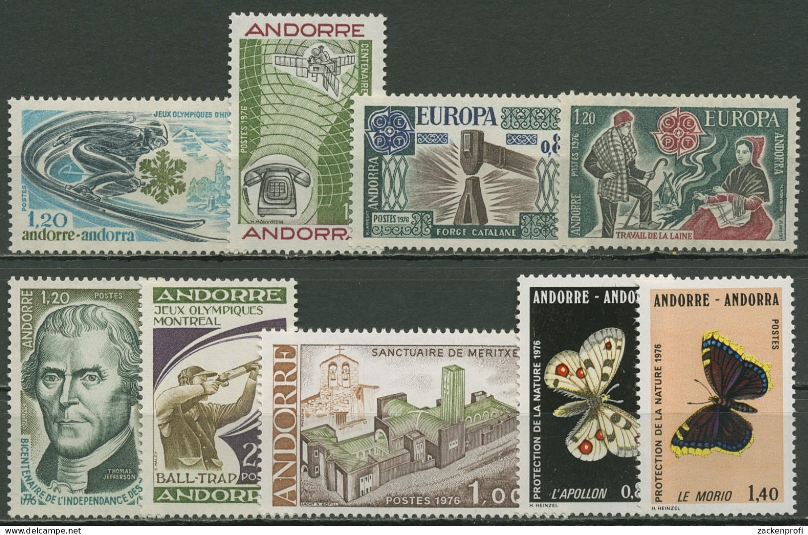 Andorra (frz.) 1976 Jahrgang Postfrisch Komplett Postfrisch - Nuevos