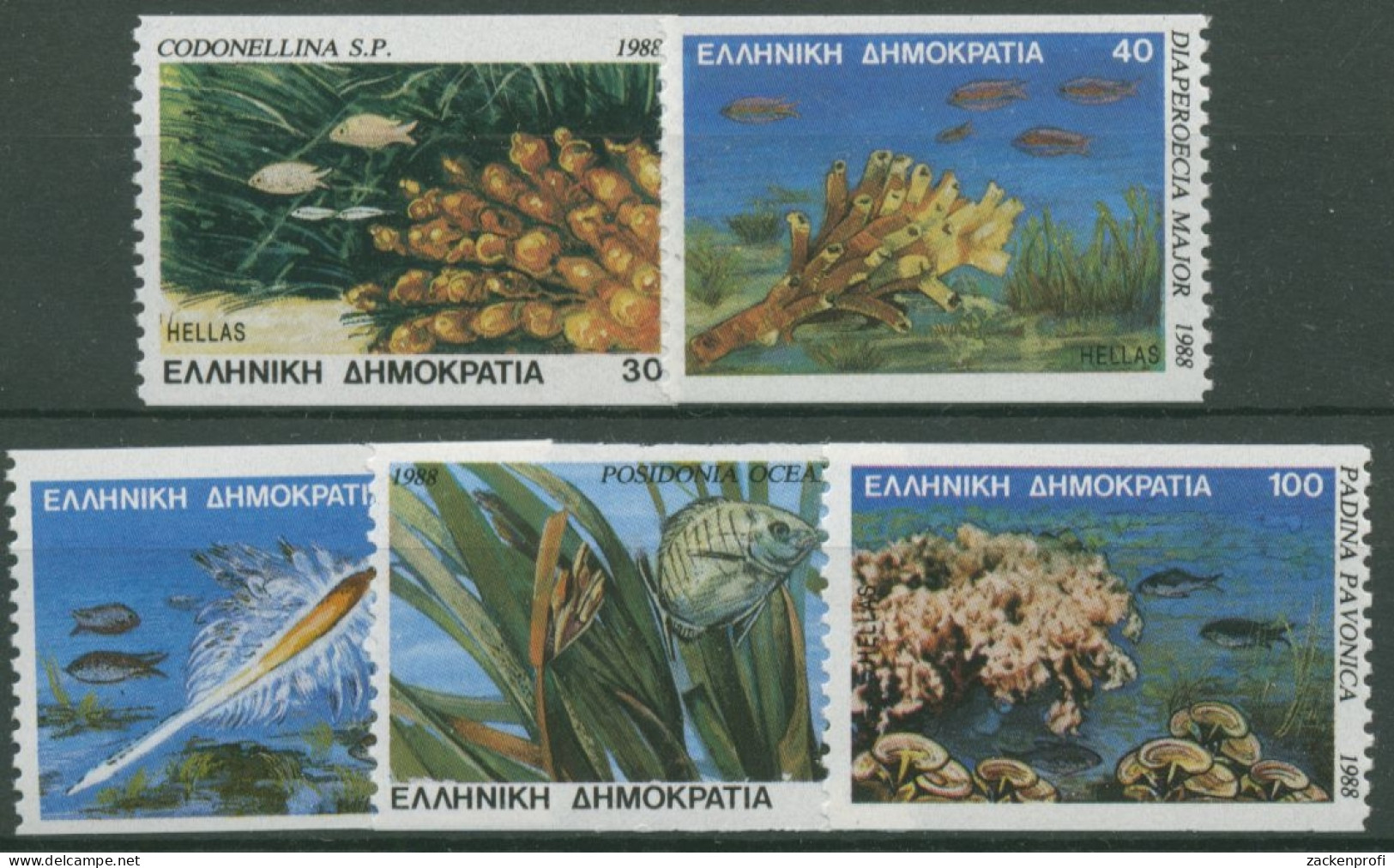 Griechenland 1988 Kleinstlebewesen Im Mittelmeer 1680/84 C Postfrisch - Neufs