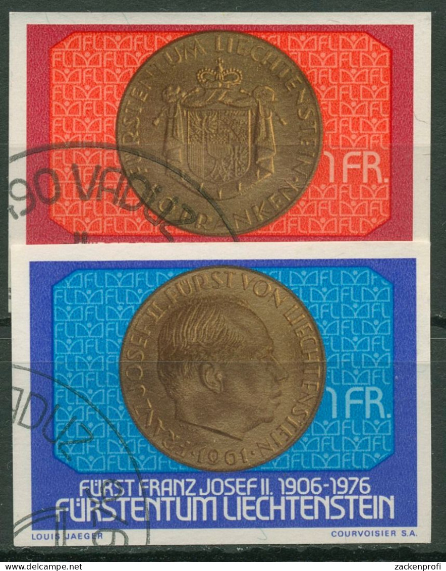 Liechtenstein 1976 Fürst Franz Josef II. Auf Münze Blockmarken 649/50 Gestempelt - Oblitérés