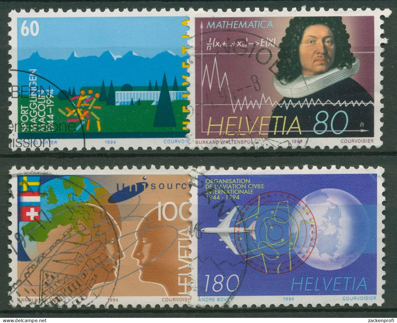 Schweiz 1994 Ereignisse Sportschule Mathematik Luftfahrt 1516/19 Gestempelt - Used Stamps