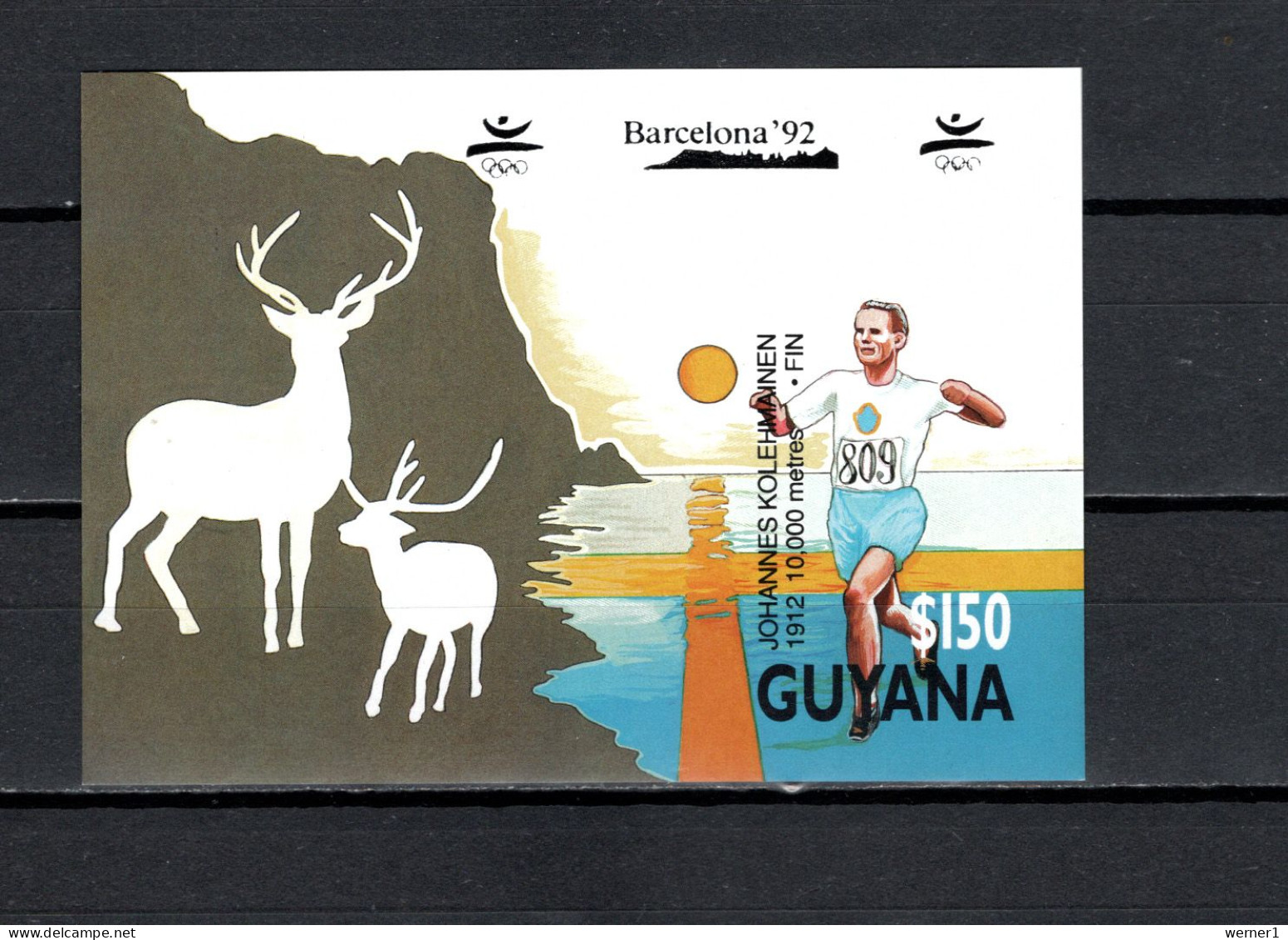 Guyana 1991 Olympic Games Barcelona, Hannes Kolehmainen S/s Imperf. MNH - Zomer 1992: Barcelona