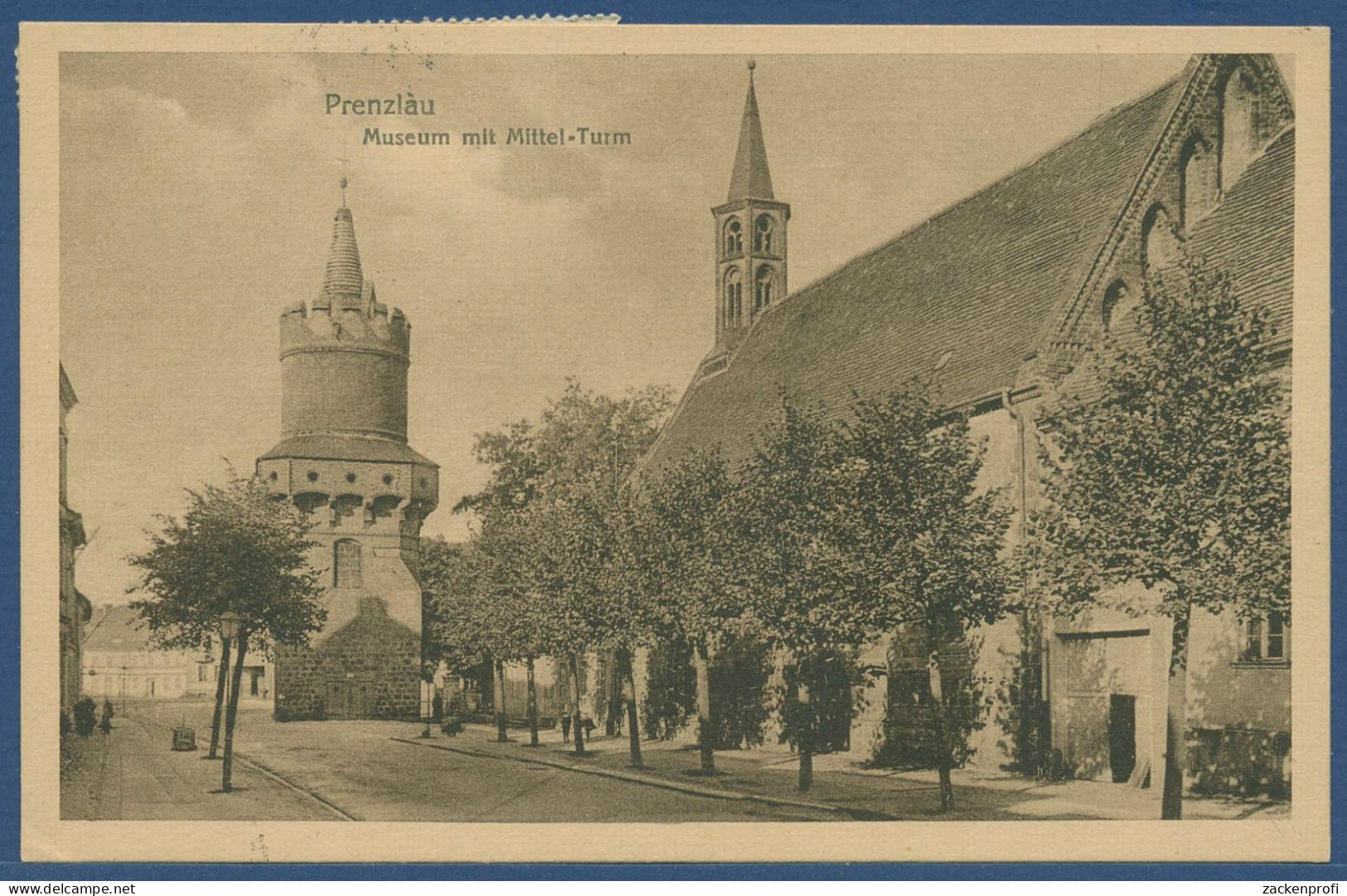 Prenzlau Wittstraße Museum Und Mittelturm, Gelaufen 1920 (AK4199) - Prenzlau