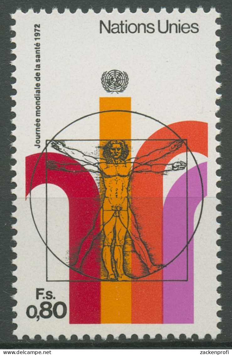 UNO Genf 1972 Weltgesundheitstag Zeichnung Leonardo Da Vinci 24 Postfrisch - Unused Stamps