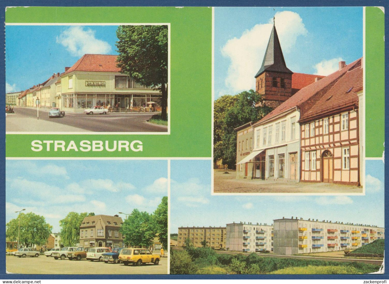 Strasburg Uckermark Markt Karl-Liebknecht-Straße, Gelaufen 198? (AK4174) - Strasburg