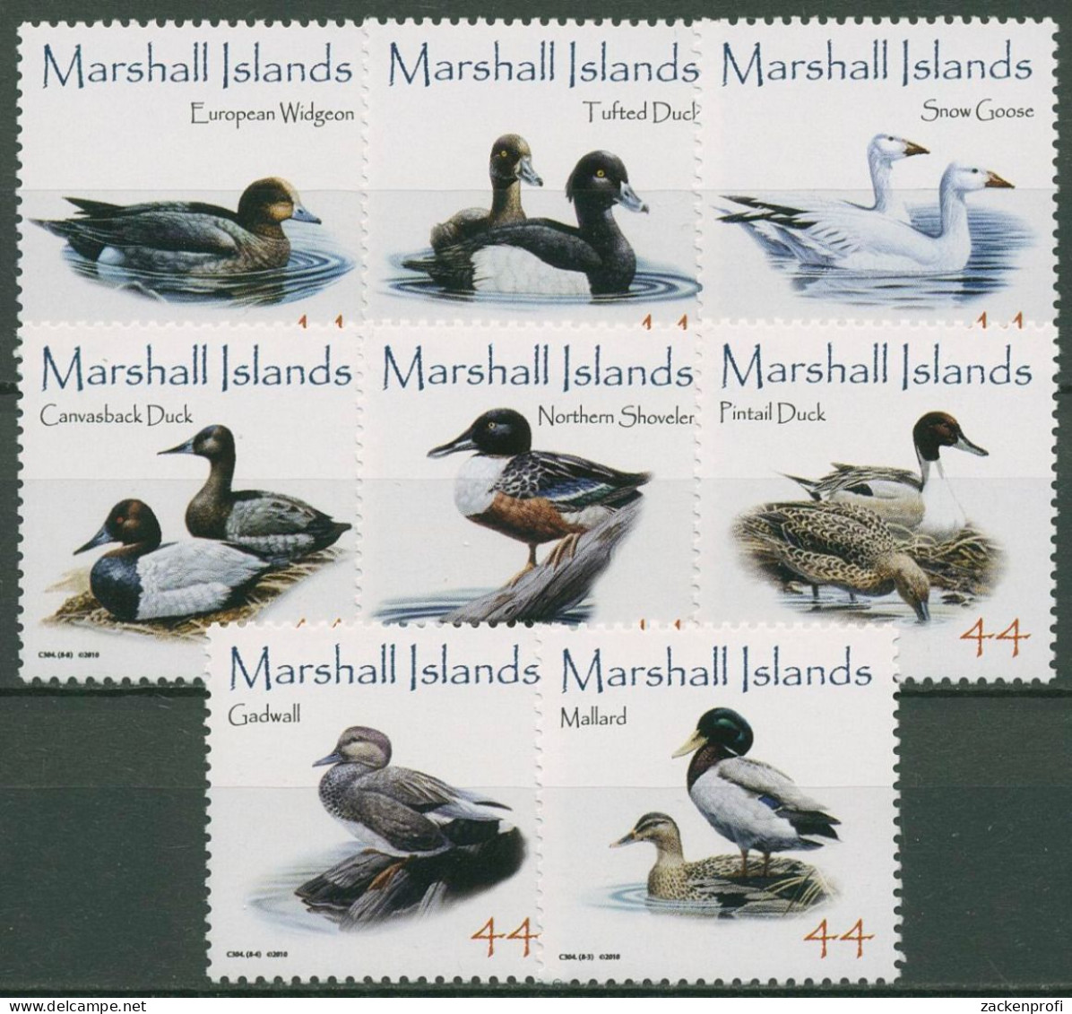 Marshall-Inseln 2010 Wasservögel Enten 2539/46 Postfrisch - Marshall