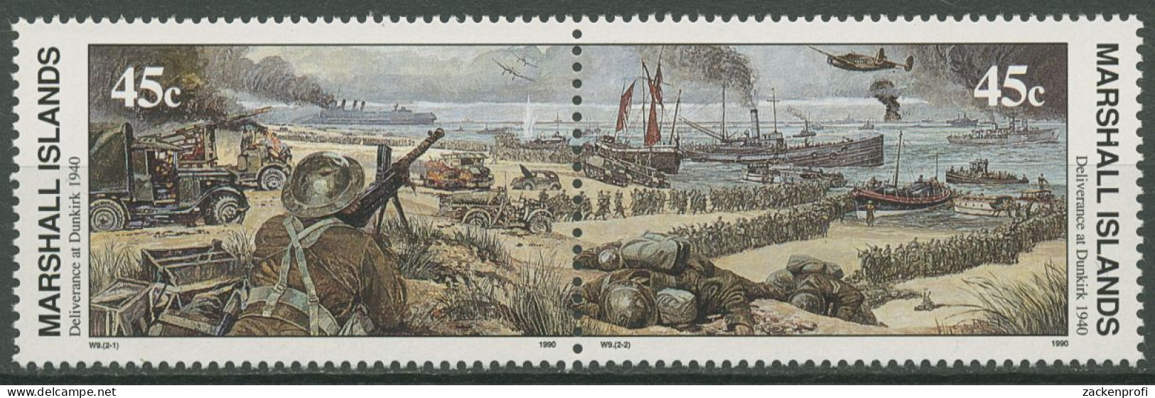 Marshall-Inseln 1990 Zweiter Weltkrieg Dünkirchen 305/06 ZD Postfrisch - Marshalleilanden