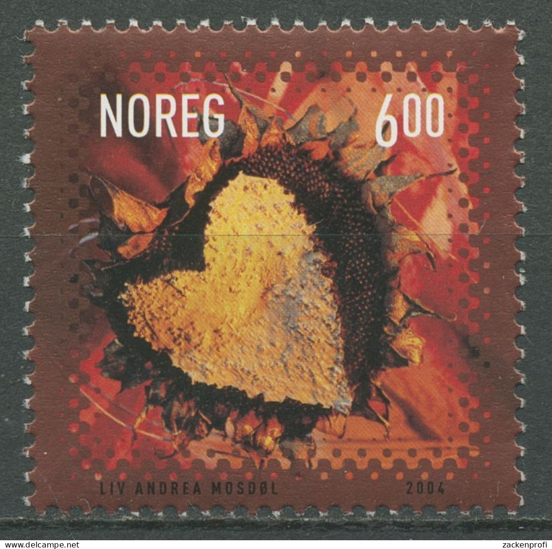 Norwegen 2004 Valentinstag Sonnenblumenherz 1496 Postfrisch - Neufs