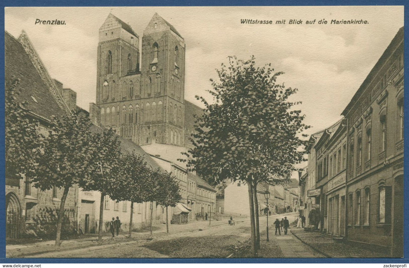 Prenzlau Wittstraße Blick Auf Die Marienkirche, Ungebraucht (AK4191) - Prenzlau