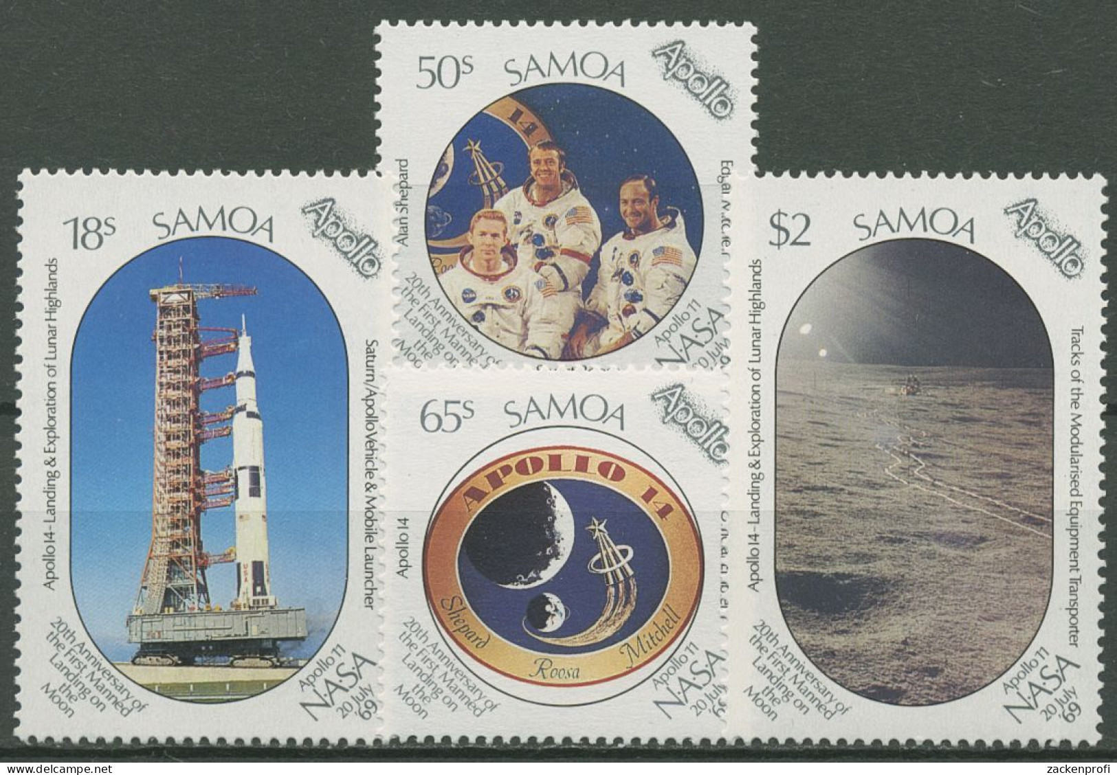 Samoa 1989 Raumfahrt 20 Jahre Mondlandung 685/88 Postfrisch - Samoa