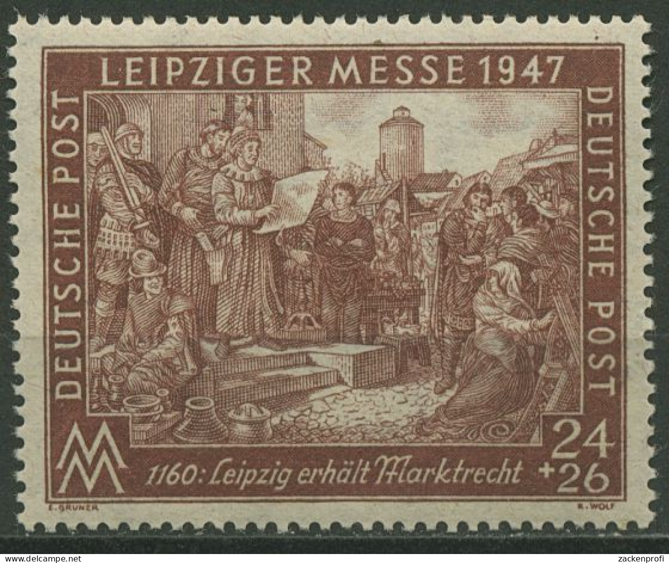 Alliierte Besetzung 1947 Messe WZ Stufen Flach Fallend 941 I C Z Postfrisch - Mint