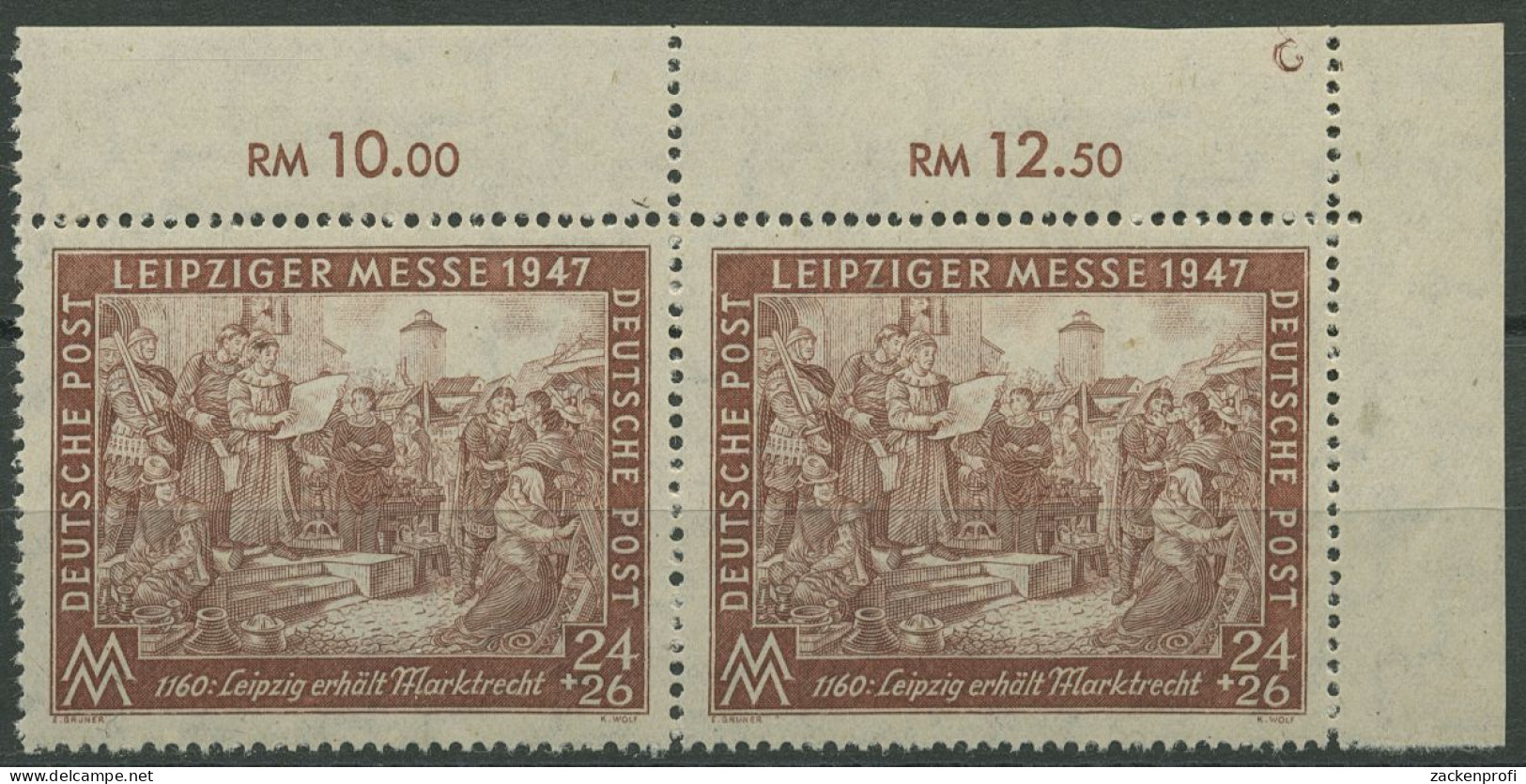 All. Besetzung 1947 Ecke Mit Platten-Nr. 941/42 II B Pl.-Nr. 3 Paar Postfrisch - Postfris