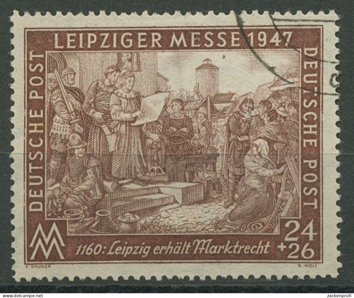 Alliierte Besetzung 1947 Messe, WZ Stufen Flach Fallend 941 II B Z Gestempelt - Oblitérés