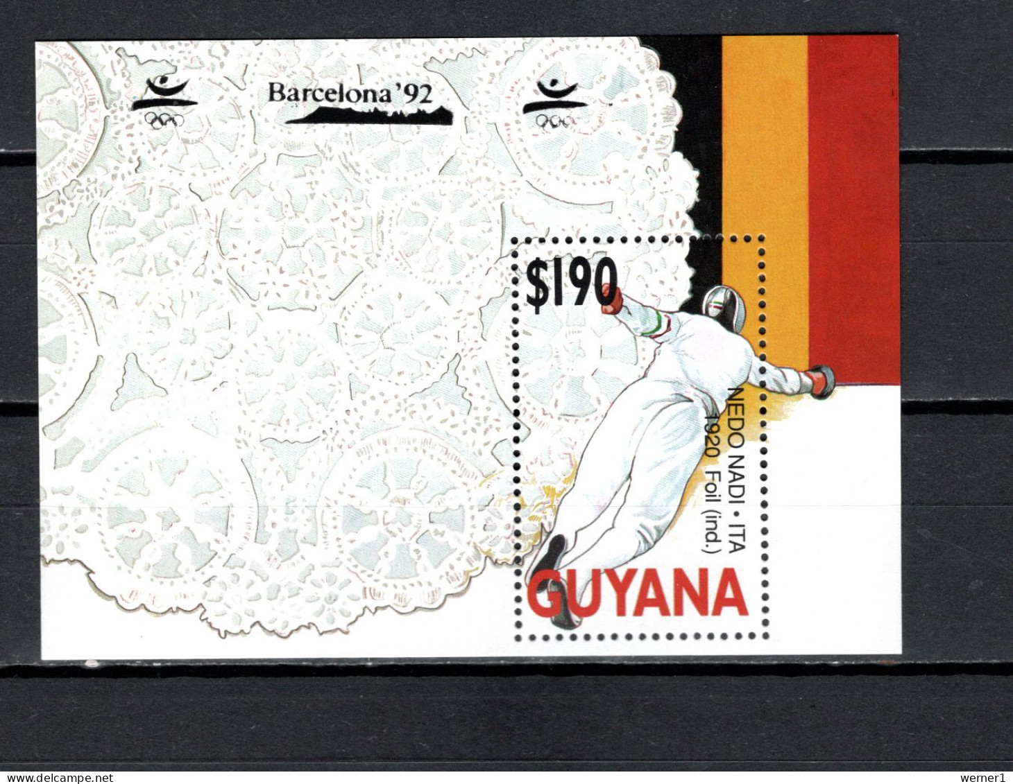 Guyana 1991 Olympic Games Barcelona, Nedi Nadi S/s MNH - Ete 1992: Barcelone