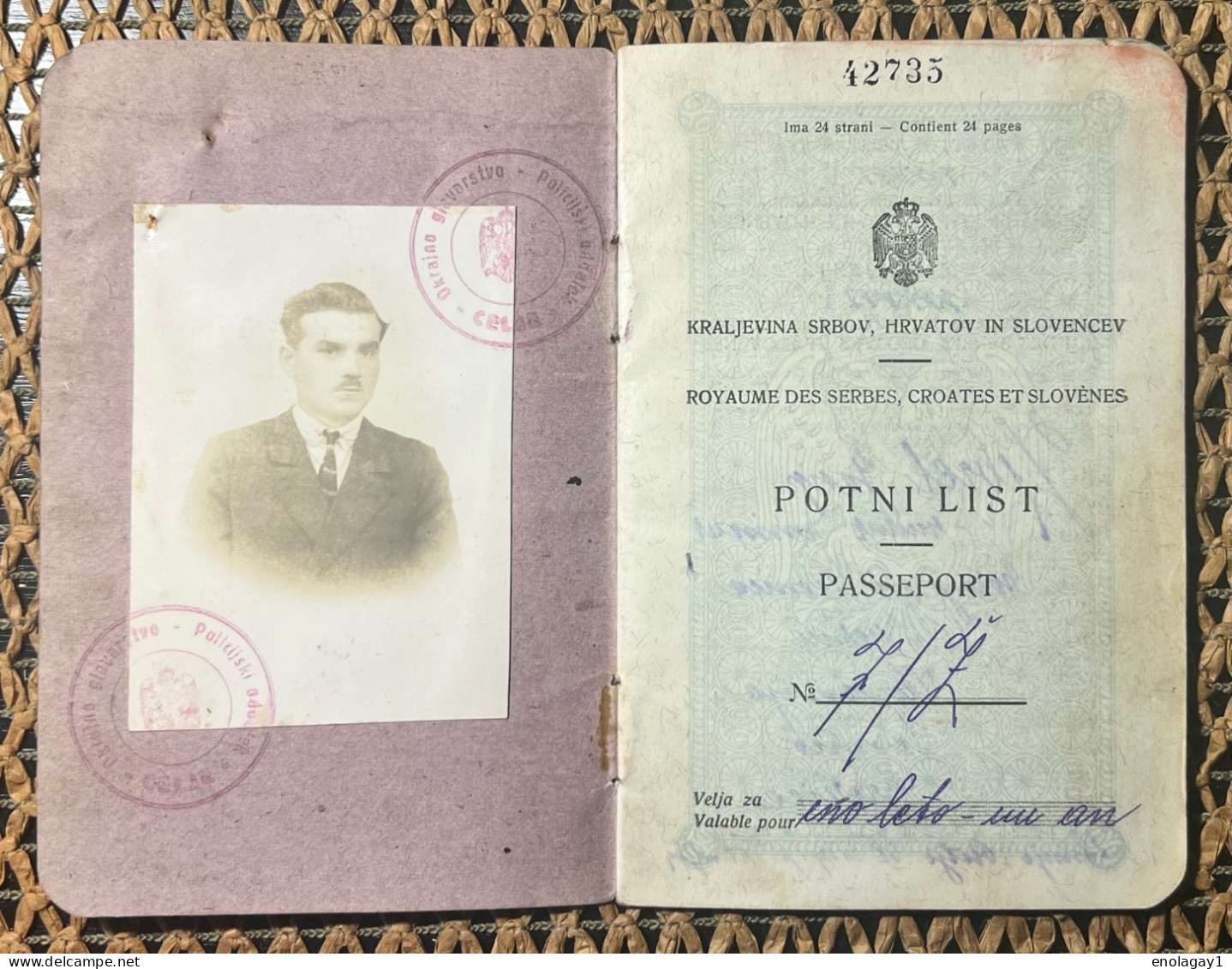 Passport Kingdom Of Yugoslavia Issued In Celje Slovenia 1924. Year Visas France, Austria, (300.) - Documenti Storici