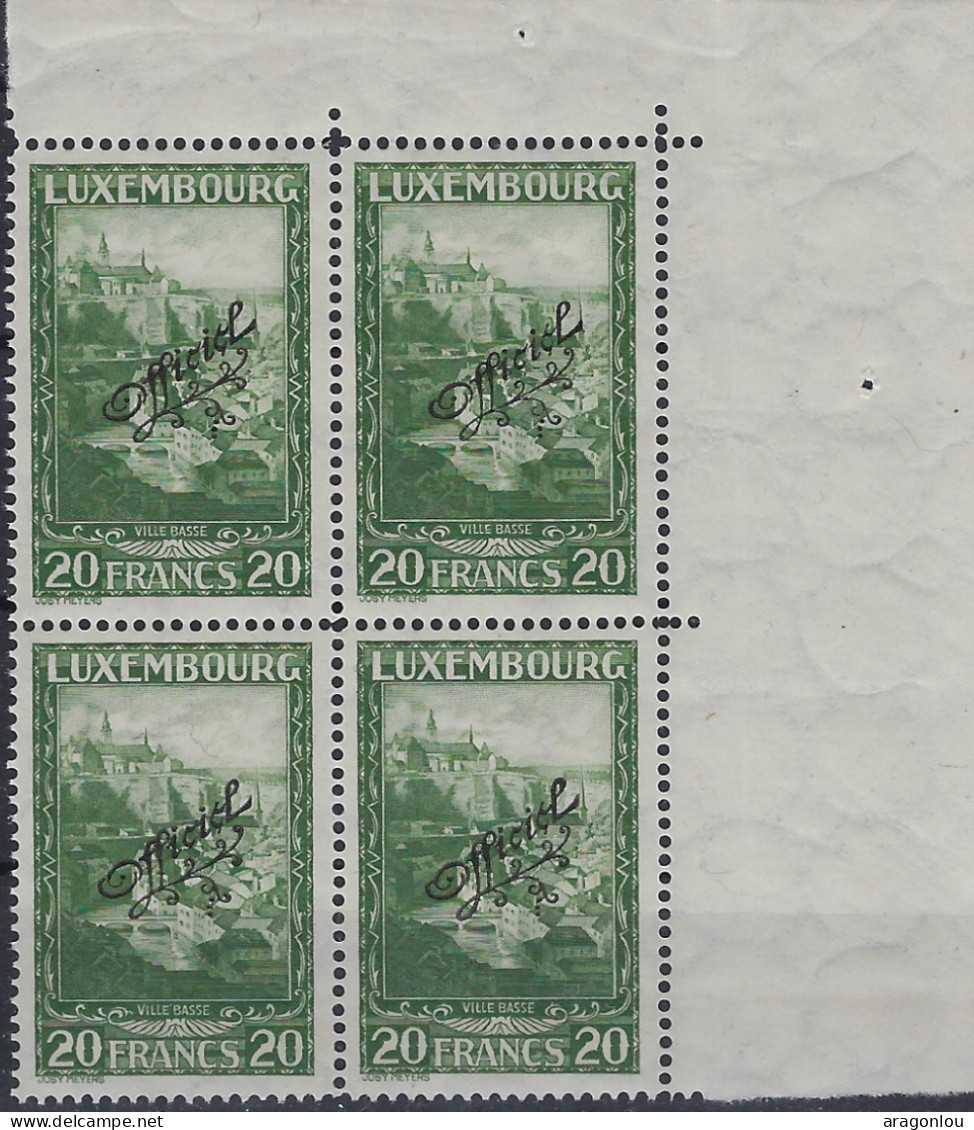 Luxembourg - Luxemburg - Timbres - 1931   Bloc à 4 X 20Fr.   Officiel   MNH** - Blocks & Sheetlets & Panes