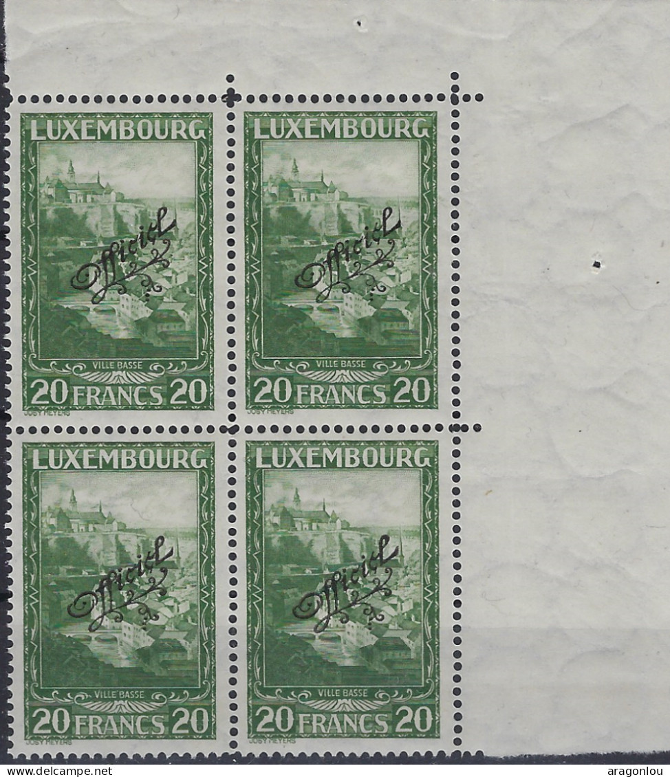 Luxembourg - Luxemburg - Timbres - 1931   Bloc à 4 X 20Fr.   Officiel   MNH** - Blocs & Feuillets