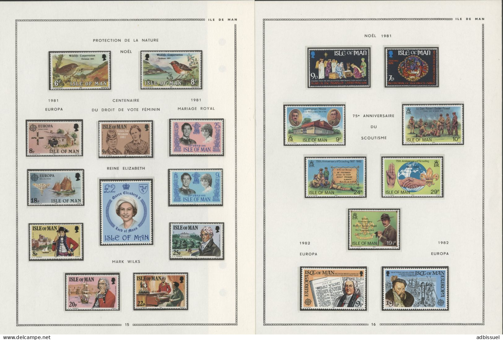 ILE DE MAN Collection de 1973 à 1988 neufs ** (MNH) Cote totale 424,05 € Voir Suite et 18 photos