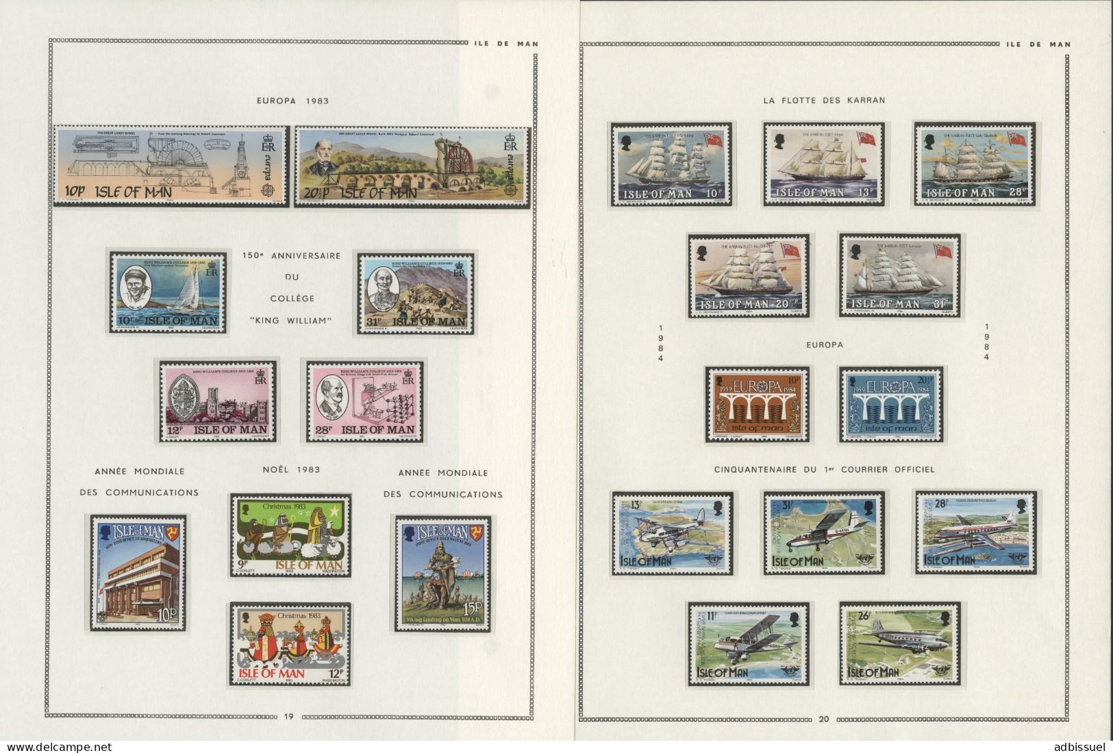 ILE DE MAN Collection de 1973 à 1988 neufs ** (MNH) Cote totale 424,05 € Voir Suite et 18 photos