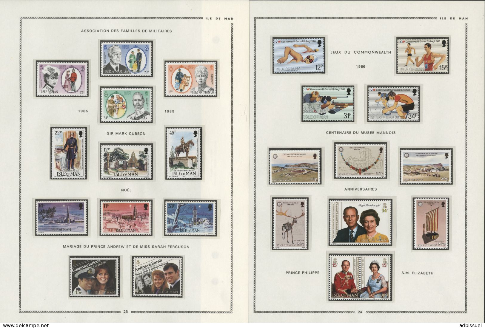 ILE DE MAN Collection de 1973 à 1988 neufs ** (MNH) Cote totale 424,05 € Voir Suite et 18 photos