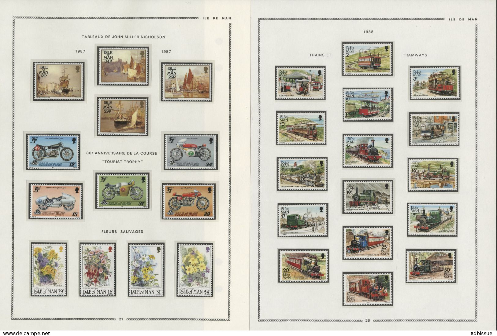 ILE DE MAN Collection de 1973 à 1988 neufs ** (MNH) Cote totale 424,05 € Voir Suite et 18 photos