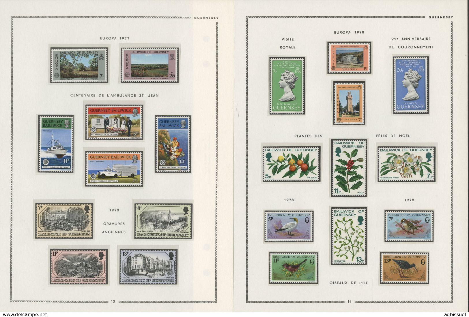 GUERNESEY Collection de 1968 à 1988 neufs ** (MNH) Cote totale 583,60 € Voir Suite et 19 photos