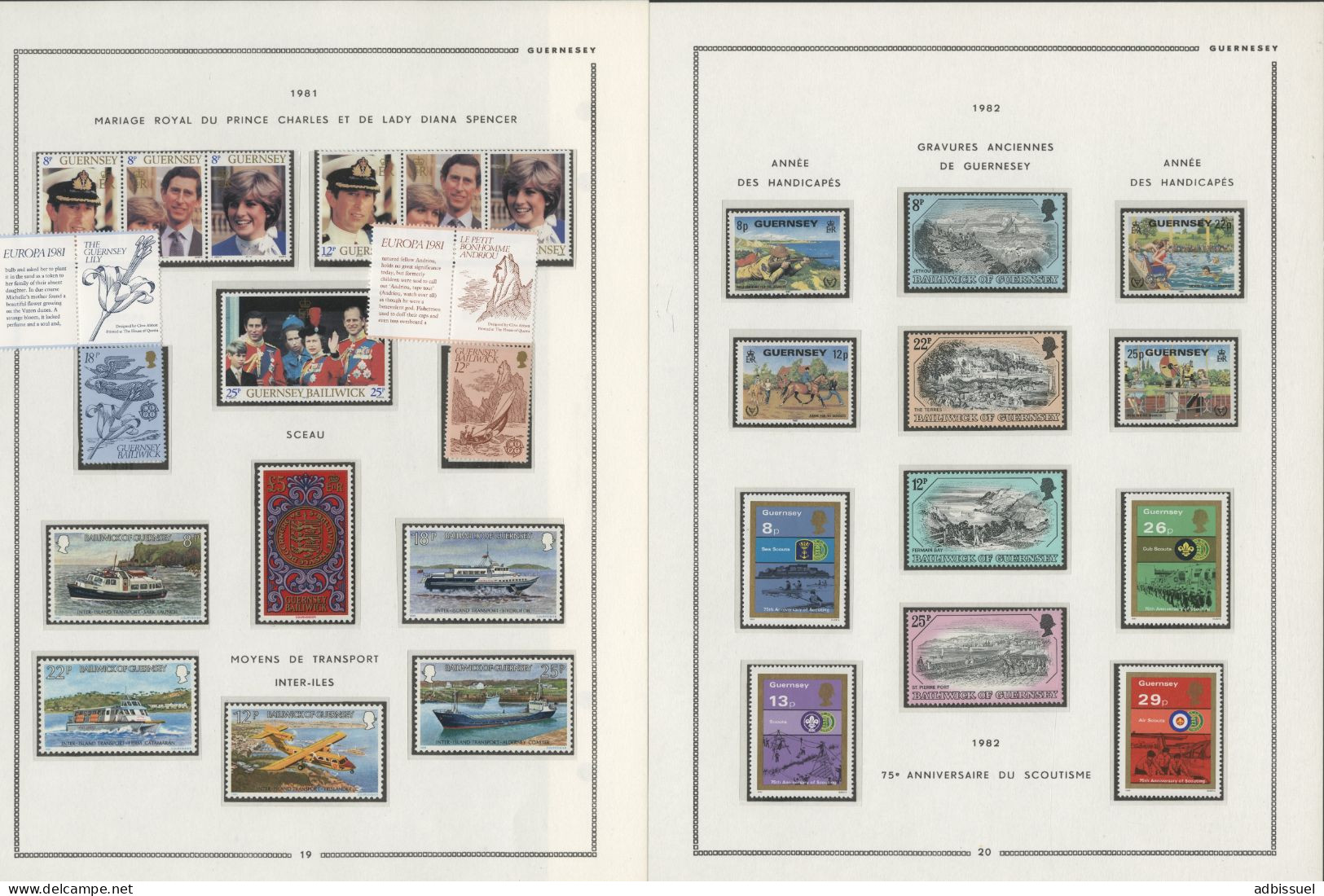 GUERNESEY Collection de 1968 à 1988 neufs ** (MNH) Cote totale 583,60 € Voir Suite et 19 photos