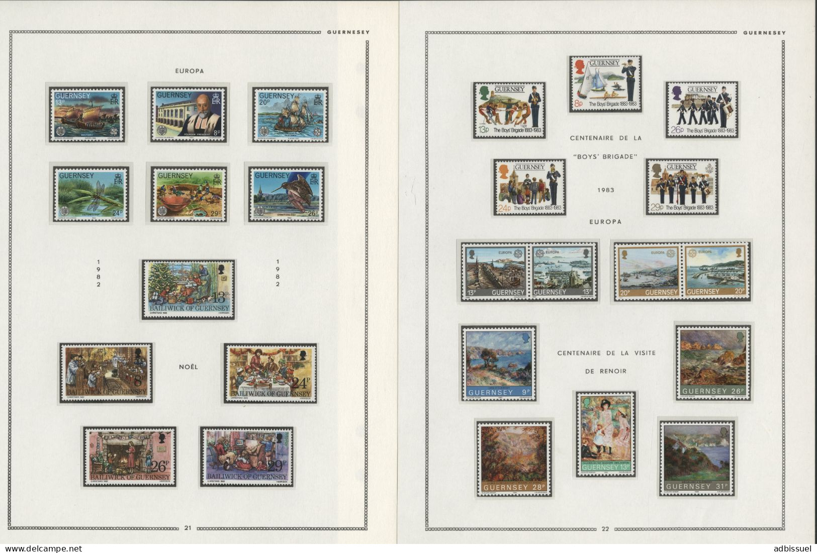 GUERNESEY Collection de 1968 à 1988 neufs ** (MNH) Cote totale 583,60 € Voir Suite et 19 photos