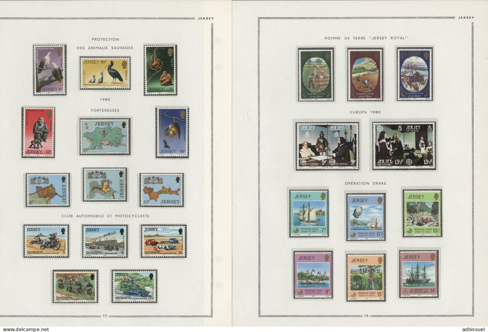 JERSEY Collection de 1969 à 1988 neufs ** (MNH) Cote totale 696,25 € Voir Suite et 19 photos