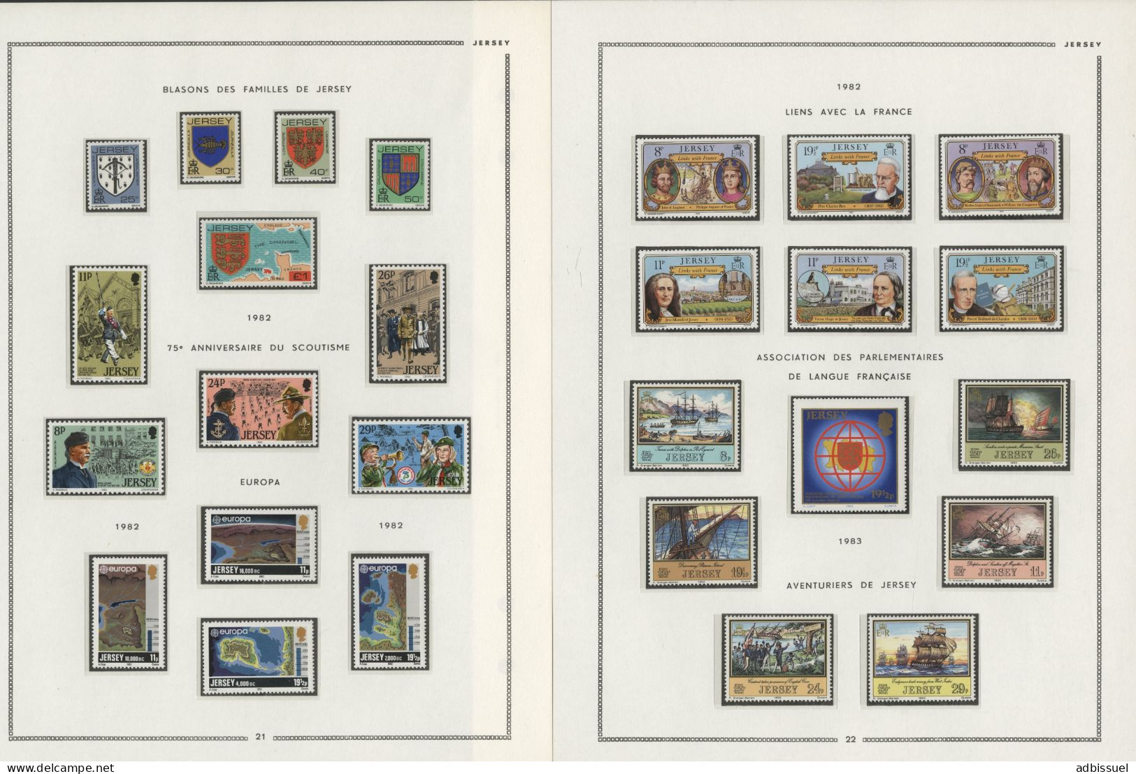 JERSEY Collection de 1969 à 1988 neufs ** (MNH) Cote totale 696,25 € Voir Suite et 19 photos