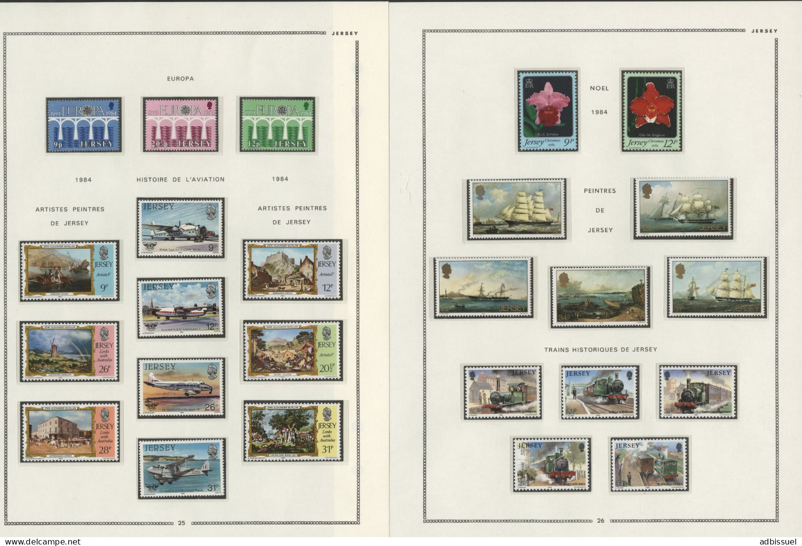 JERSEY Collection de 1969 à 1988 neufs ** (MNH) Cote totale 696,25 € Voir Suite et 19 photos