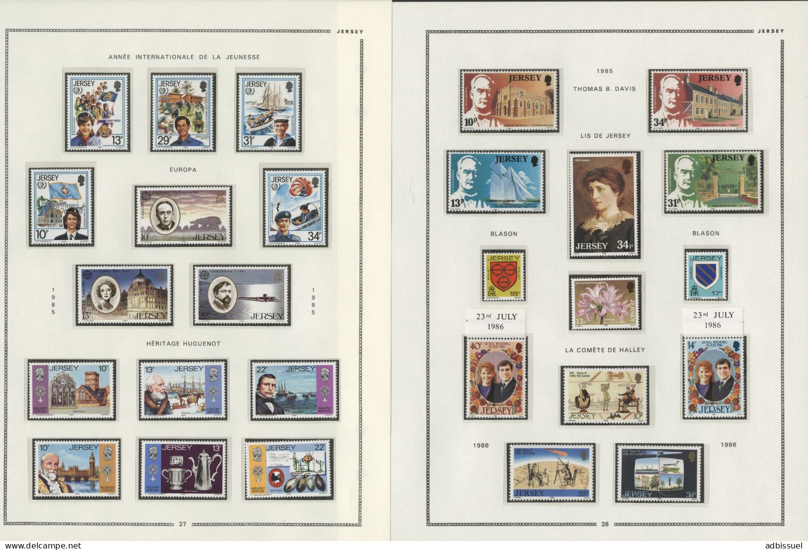 JERSEY Collection de 1969 à 1988 neufs ** (MNH) Cote totale 696,25 € Voir Suite et 19 photos