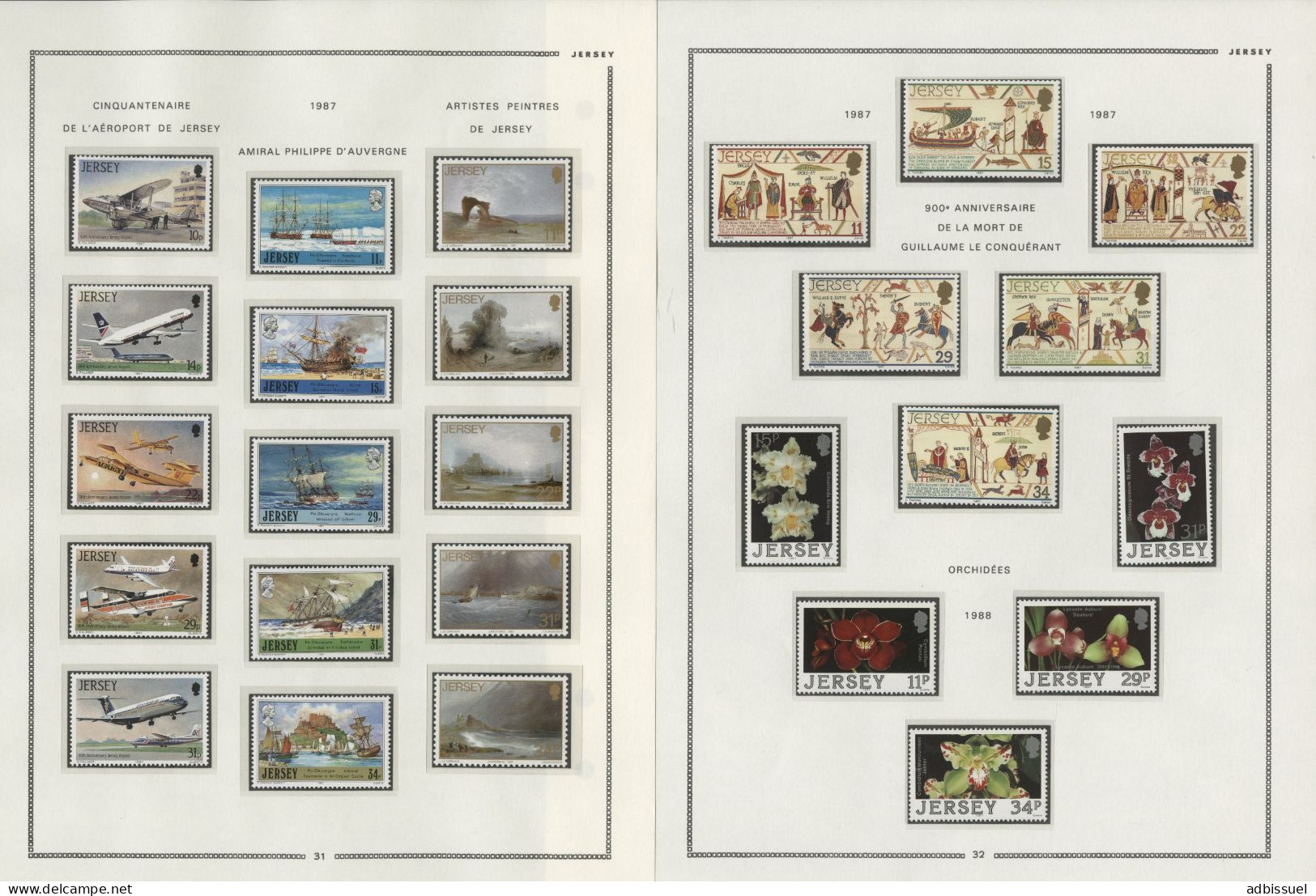 JERSEY Collection de 1969 à 1988 neufs ** (MNH) Cote totale 696,25 € Voir Suite et 19 photos