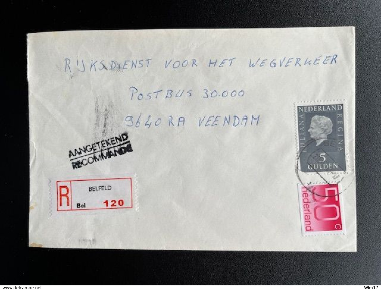 NETHERLANDS 1981 REGISTERED LETTER BELFELD TO VEENDAM 28-09-1981 NEDERLAND AANGETEKEND - Storia Postale